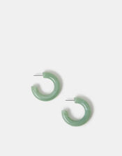 Marble resin Tube Hoop Earrings, , large