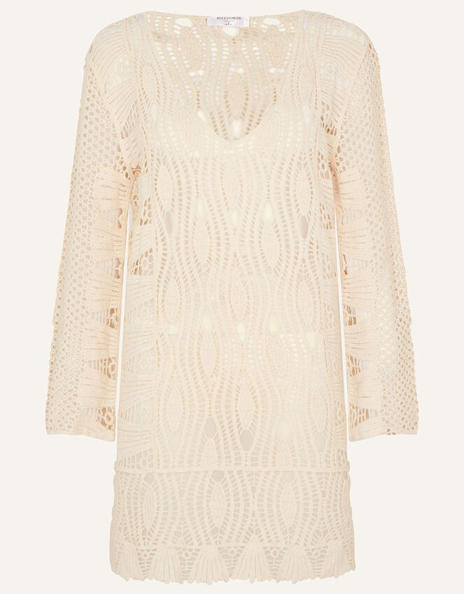 Crochet Lace Cover Up, Ivory (IVORY), large