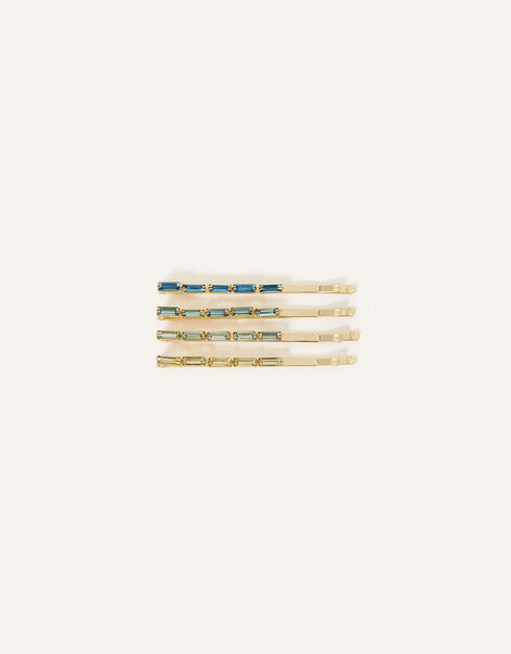 Baguette Stone Hair Slides 4 Pack, , large