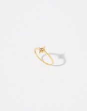 Gold Vermeil White Topaz Star Ring, Gold (GOLD), large