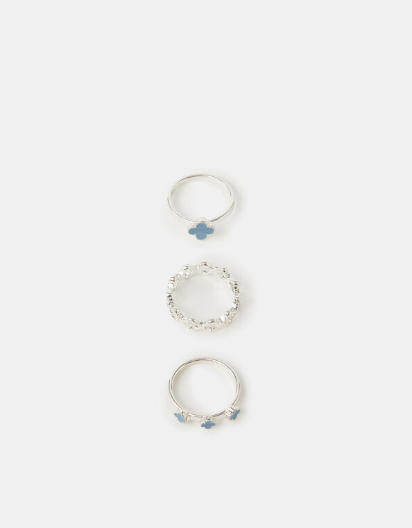 3-Pack Clover Rings, Blue (BLUE), large