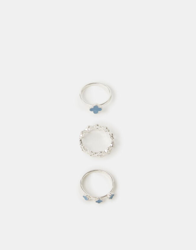 3-Pack Clover Rings, Blue (BLUE), large