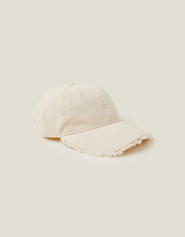 Raw Edge Baseball Cap, Natural (NATURAL), large
