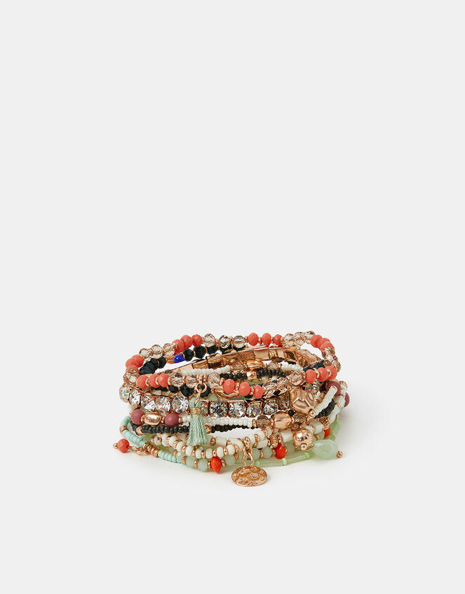 Beaded Charm Stretch Bracelet Multipack, , large