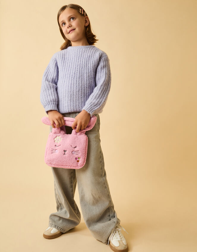 Girls Borg Bunny Shopper Bag, , large