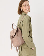 Maggie Leather Backpack , Nude (NUDE), large