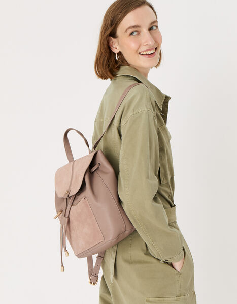 Maggie Leather Backpack  Nude, Nude (NUDE), large