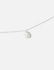 Sterling Silver Pearl Drop Pendant Necklace, , large