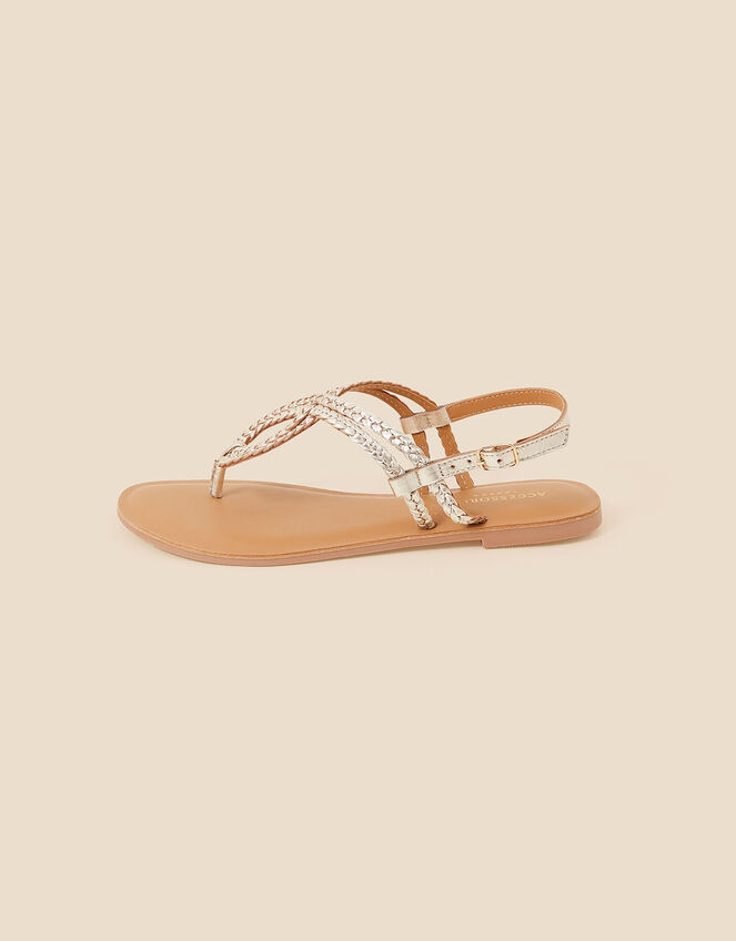 Plaited Loop Sandals , Gold (GOLD), large