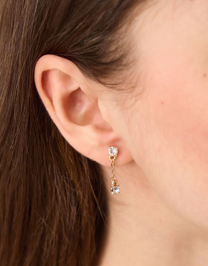 3-Pack Gemstone Drop Hoop Earrings, , large