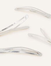 4-Pack Metal Snap Hair Clips, , large