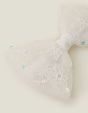 Girls Lace Bow Barrette Clip, , large