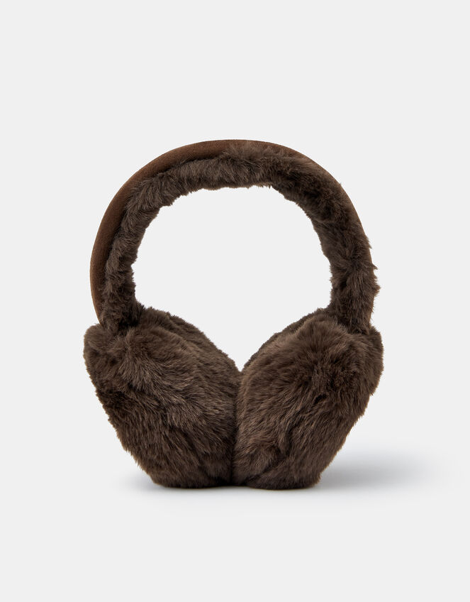 Faux Fur Suedette Earmuffs, , large