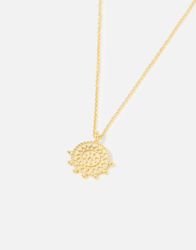 Gold Vermeil Coin Pendant Necklace, , large