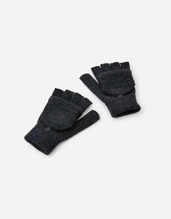 Plain Capped Gloves, Grey (GREY), large