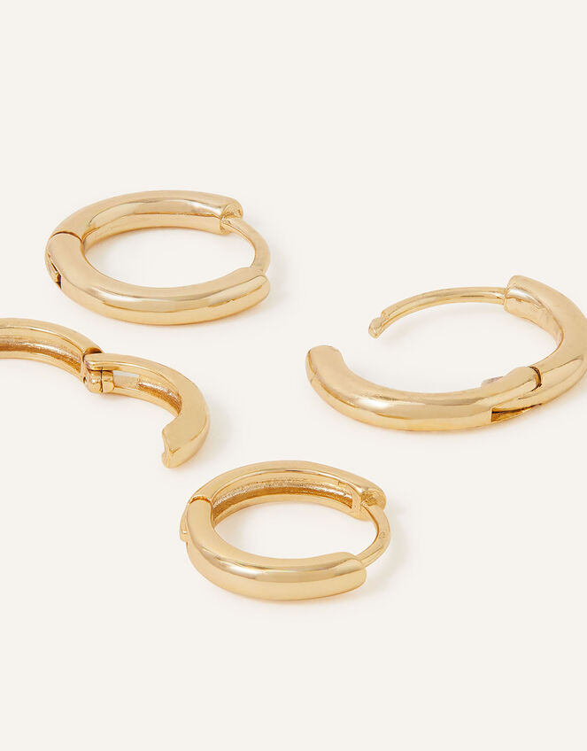 14ct Gold-Plated Hoop Earring Set of Two, , large