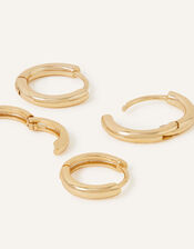 14ct Gold-Plated Hoop Earring Set of Two, , large