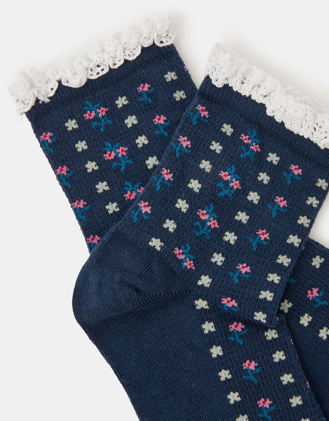 Crochet Flower Socks, , large