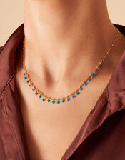 Gold-Plated Enamel Layered Necklace, , large