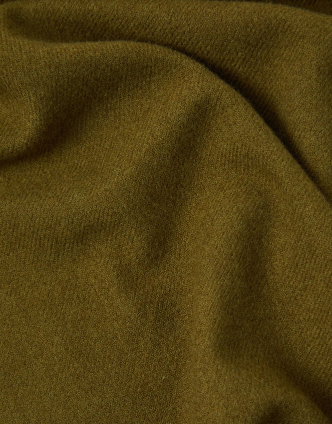 Super Soft Plain Blanket Scarf, Green (OLIVE), large