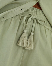 High Waist Beach Shorts, Green (KHAKI), large