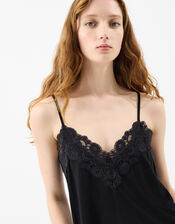 Lace Trim Short Pyjamas Set, Black (BLACK), large