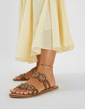 3-Pack Bead Flower Charm Anklets, , large