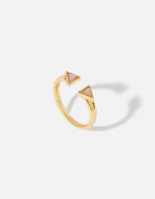 Healing Stones Rose Quartz Pyramid Ring, Gold (GOLD), large