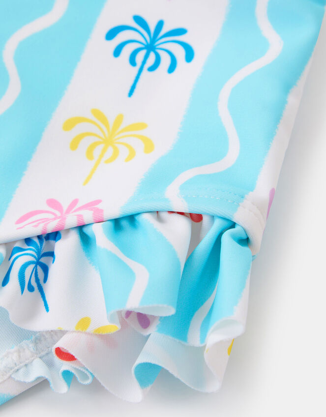 Girls Palm Tree Stripe Swimsuit, Multi (BRIGHTS MULTI), large