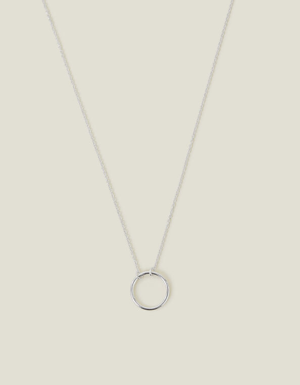Sterling Silver Perfect Circle Necklace, , large