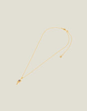 14ct Gold-Plated Faux Opal Sunburst Necklace, , large