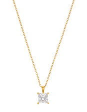 Gold-Plated Sterling Silver Cubic Zirconia Necklace, , large