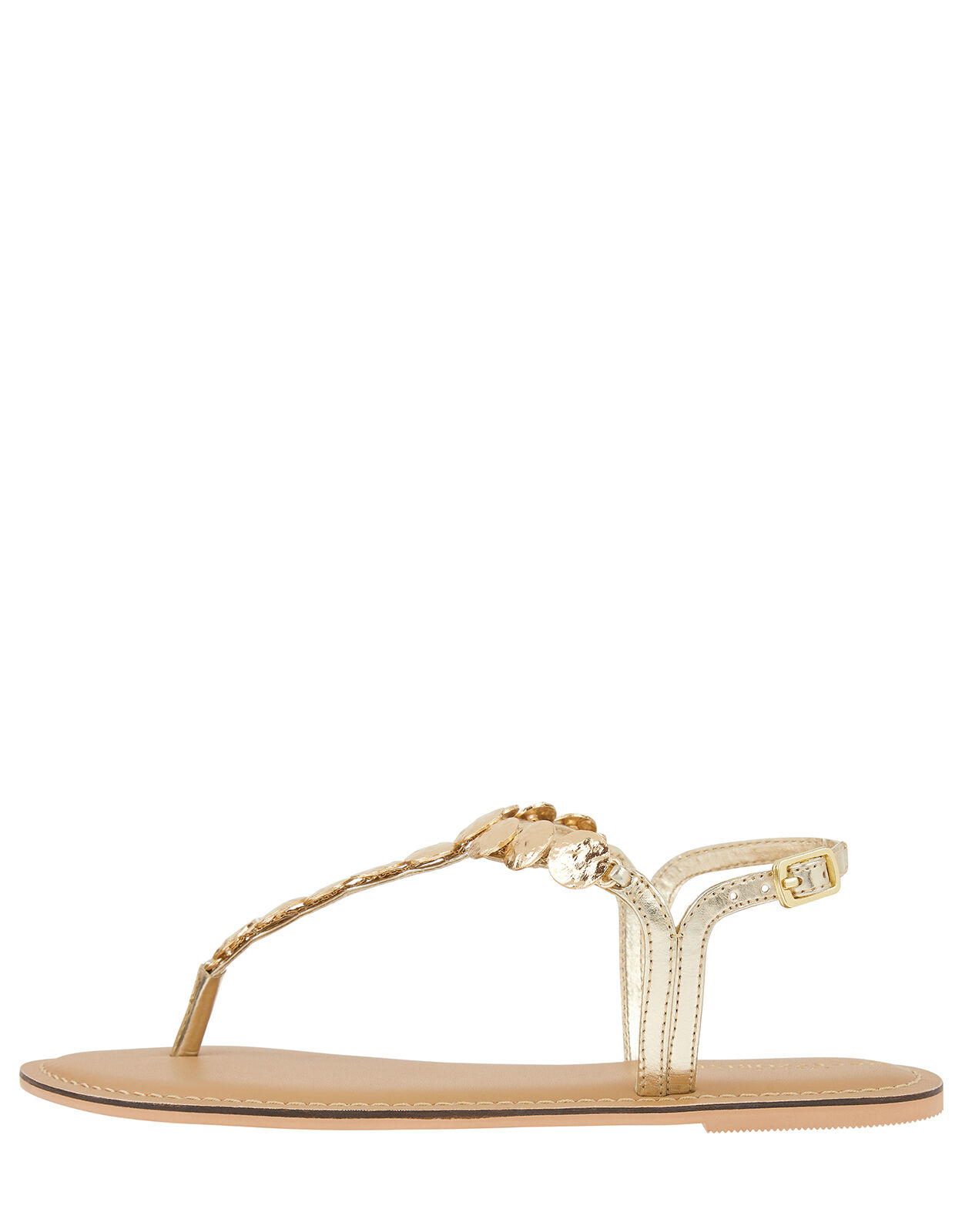 Gold clearance coin sandals