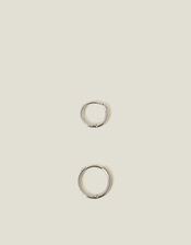 2-Pack Platinum-Plated Surgical Steel Pavé Clicker Hoops, , large