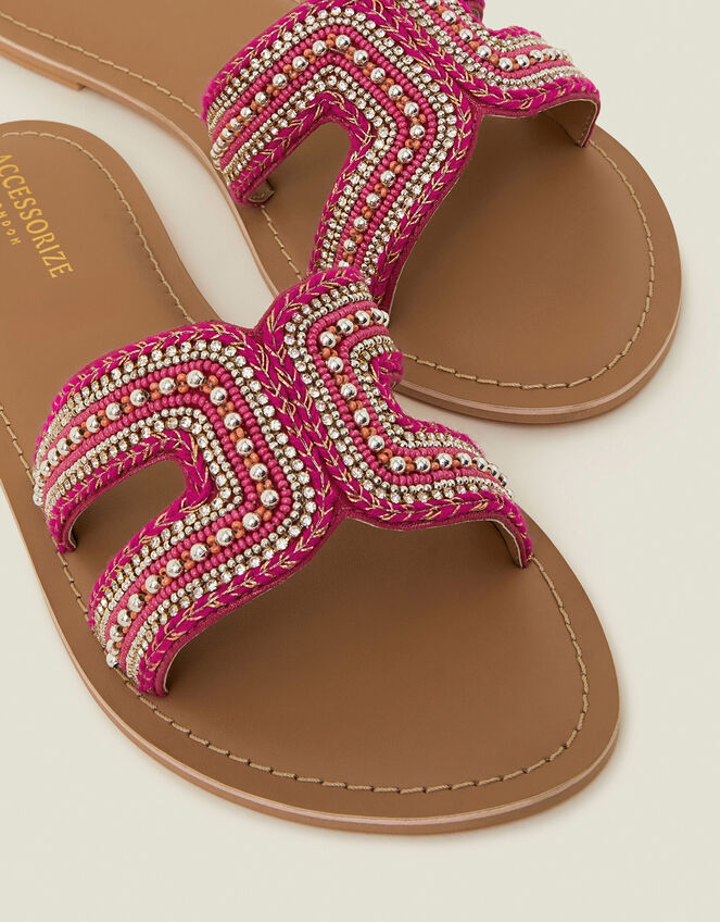 Embellished Cut-Out Slide Sandals Pink, Pink (PINK), large