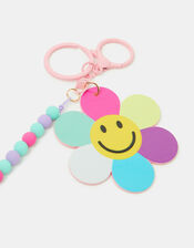 Girls Smiley Flower Bag Charm, , large