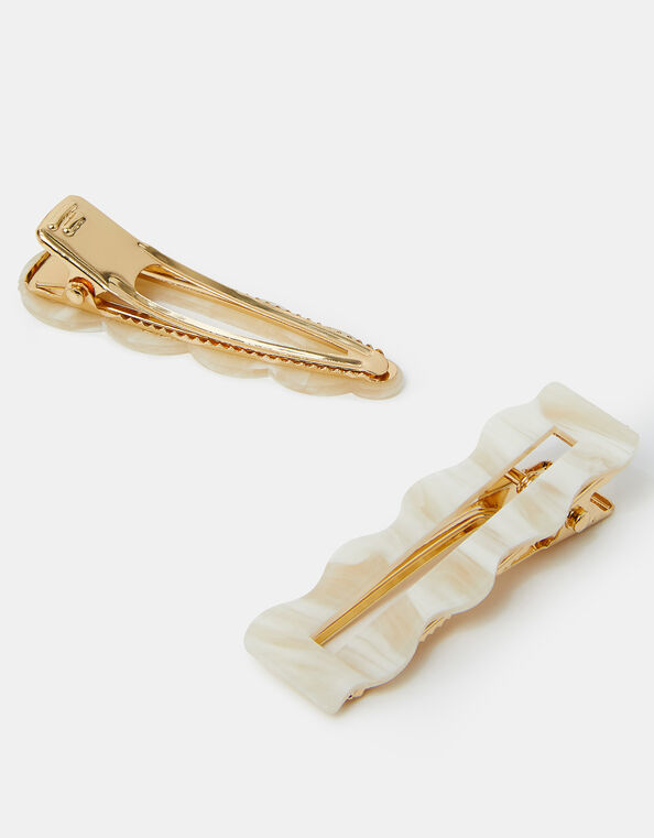 2-Pack Wiggle Resin Hair Clips Natural, , large