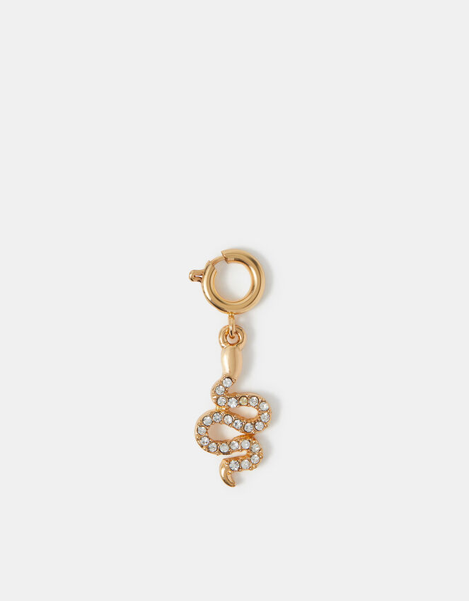 Diamanté Snake Jewellery Charm, , large