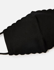 Scallop Edge Face Covering, Black (BLACK), large