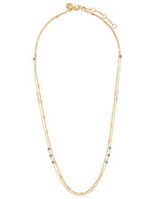 Gold-Plated Beaded Layered Necklace, , large