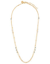 Gold-Plated Beaded Layered Necklace, , large