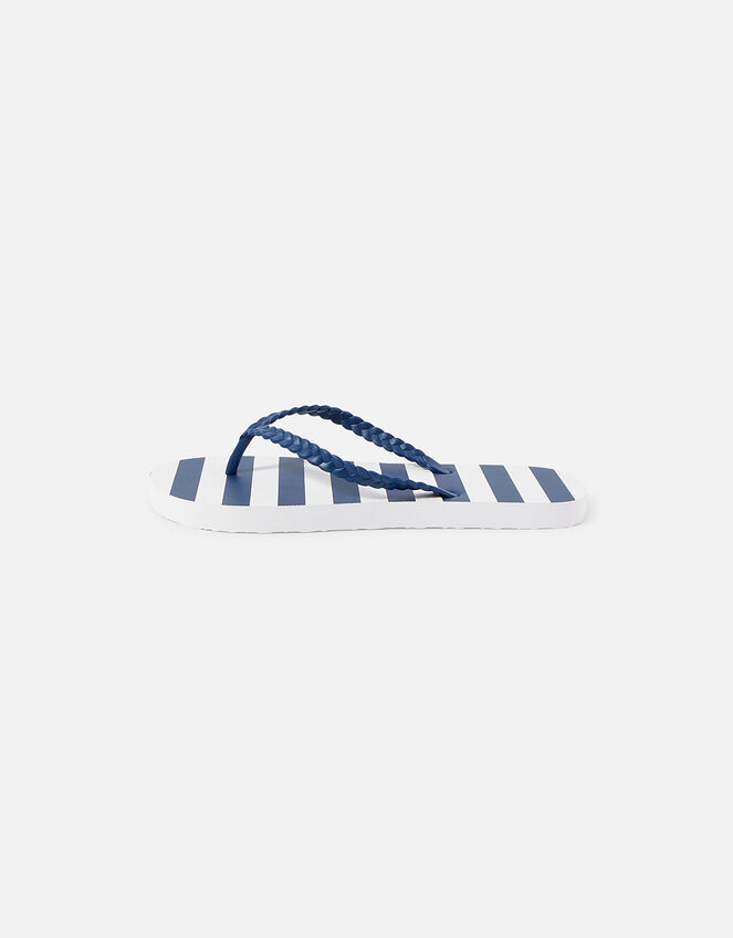 Stripe Flip Flops, Blue (NAVY), large