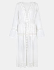 Lace Midi Kaftan, White (WHITE), large