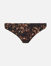 Tortoiseshell Print Bikini Bottoms, Brown (BROWN), large