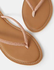Diamant&eacute; Leather Flip Flops, Gold (ROSE GOLD), large