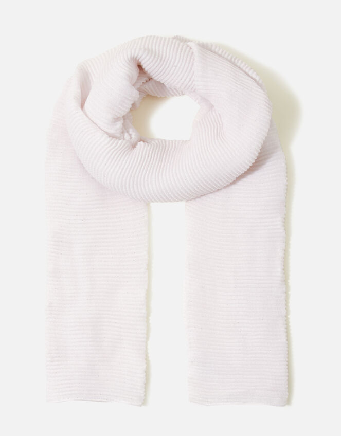 Glitter Pleat Scarf, Cream (CREAM), large
