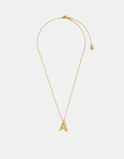 14ct Gold-Plated Molten Initial Pendant Necklace, Gold (GOLD), large