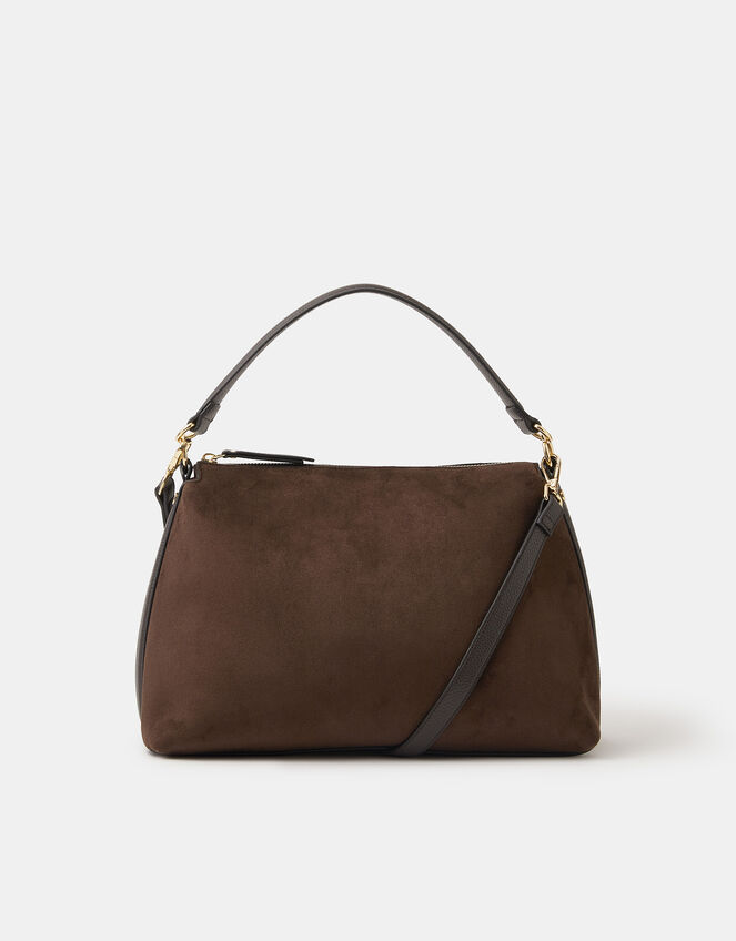 Slouchy Suedette Handbag, Brown (CHOCOLATE), large