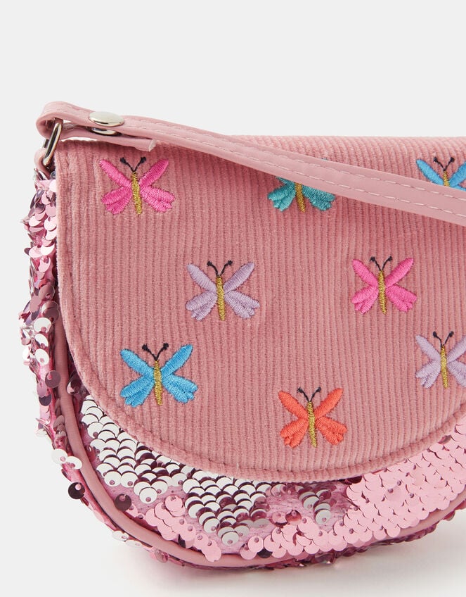Girls Sequin Butterfly Crossbody Bag, , large