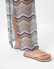 Heart Bead Seagrass Flip Flops, White (WHITE), large